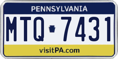 PA license plate MTQ7431