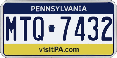 PA license plate MTQ7432