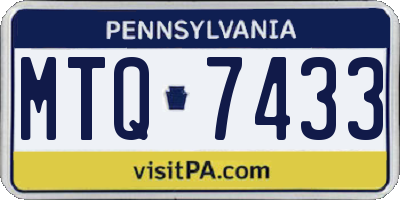 PA license plate MTQ7433