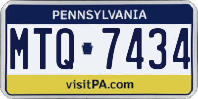 PA license plate MTQ7434
