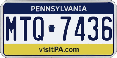 PA license plate MTQ7436