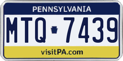 PA license plate MTQ7439