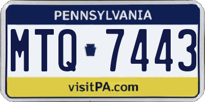PA license plate MTQ7443