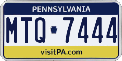 PA license plate MTQ7444