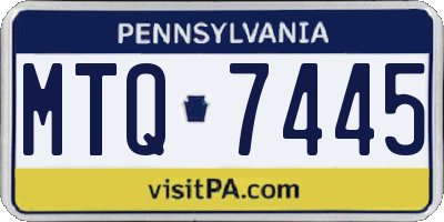 PA license plate MTQ7445