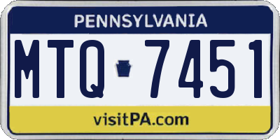 PA license plate MTQ7451