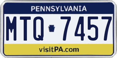 PA license plate MTQ7457