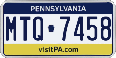 PA license plate MTQ7458