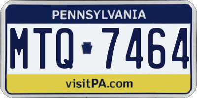 PA license plate MTQ7464