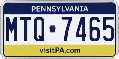 PA license plate MTQ7465