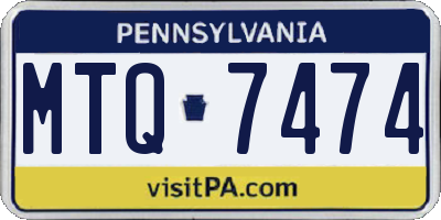 PA license plate MTQ7474