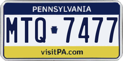 PA license plate MTQ7477