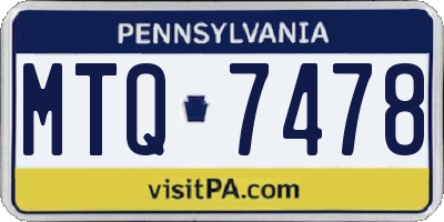 PA license plate MTQ7478