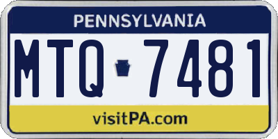PA license plate MTQ7481