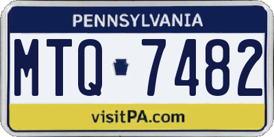 PA license plate MTQ7482