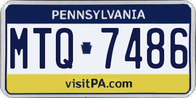 PA license plate MTQ7486