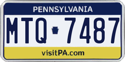 PA license plate MTQ7487