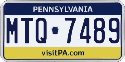 PA license plate MTQ7489