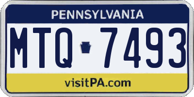 PA license plate MTQ7493
