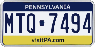 PA license plate MTQ7494