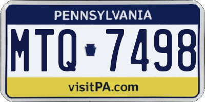 PA license plate MTQ7498