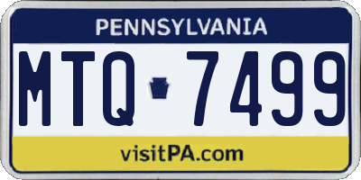 PA license plate MTQ7499