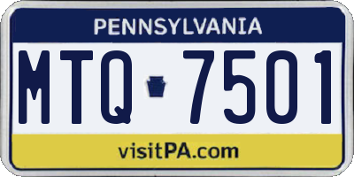 PA license plate MTQ7501