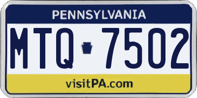 PA license plate MTQ7502