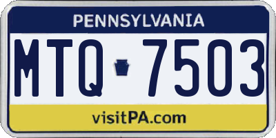 PA license plate MTQ7503