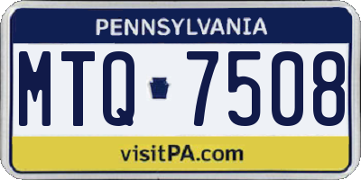 PA license plate MTQ7508