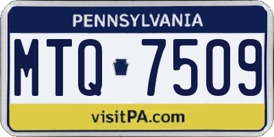 PA license plate MTQ7509