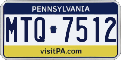 PA license plate MTQ7512