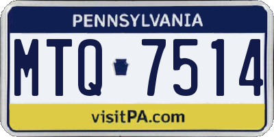 PA license plate MTQ7514