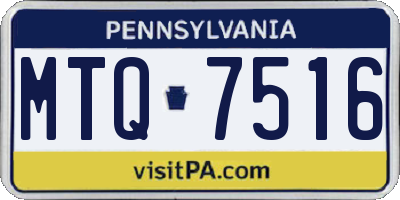 PA license plate MTQ7516