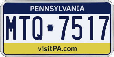 PA license plate MTQ7517