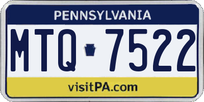 PA license plate MTQ7522