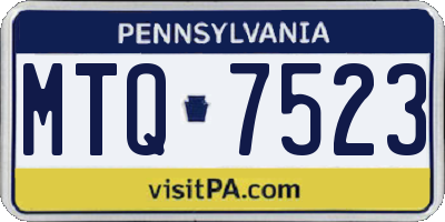 PA license plate MTQ7523