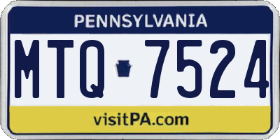 PA license plate MTQ7524