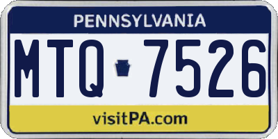 PA license plate MTQ7526