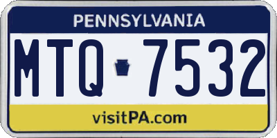 PA license plate MTQ7532