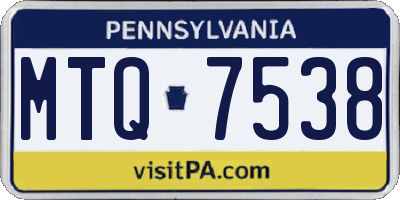 PA license plate MTQ7538