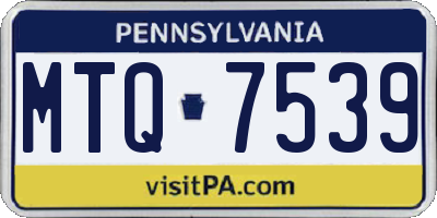 PA license plate MTQ7539
