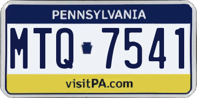 PA license plate MTQ7541