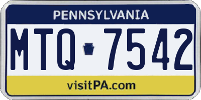 PA license plate MTQ7542