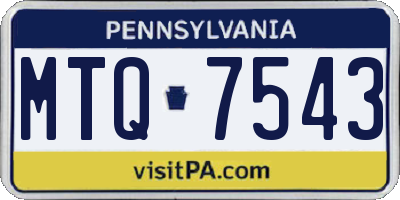 PA license plate MTQ7543
