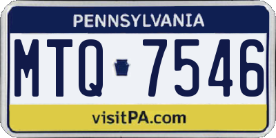 PA license plate MTQ7546