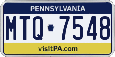 PA license plate MTQ7548