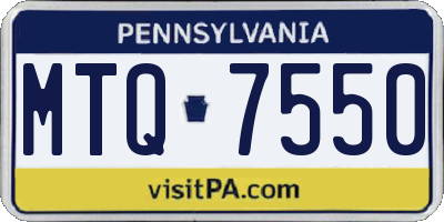 PA license plate MTQ7550
