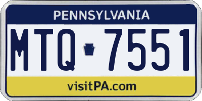 PA license plate MTQ7551
