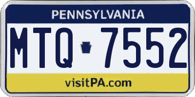 PA license plate MTQ7552